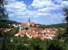 Msto esk Krumlov, pohled na msto a hrad